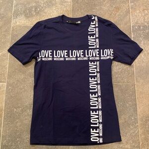 Dark blue T-shirt. By love Moschino. Size small.
